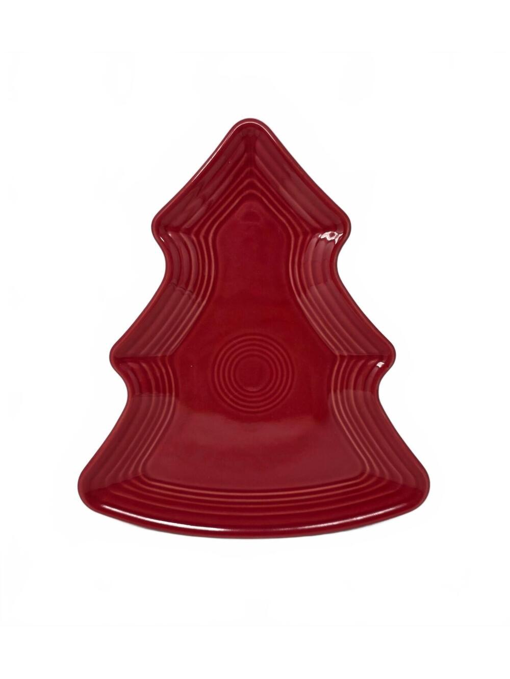 Fiesta Scarlet Red Christmas Tree Plate 10 Inch Holiday Serving Dish USA